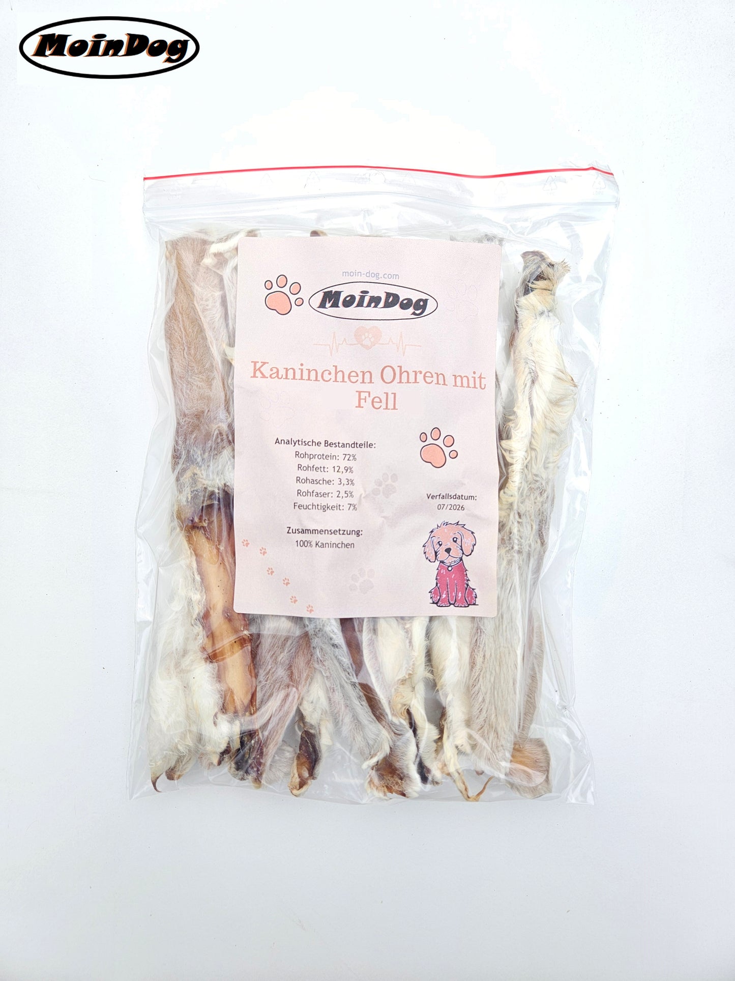 Knusprige Kaninchenohren mit Fell für Hunde – leckerer Kausnack | MoinDog