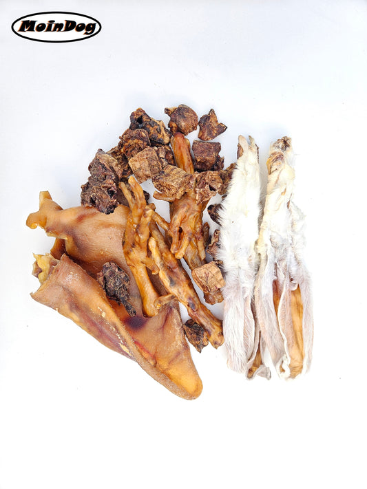 Mix Tute besteht aus Kaninchen, Huhn, Rind und Schwein. Beste Snacks und Kauartikel für deinem Hund | MoinDog
